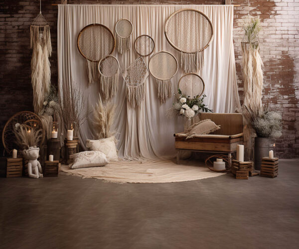 Rustic Boho Den Theme Backdrop for Maternity/Fashion