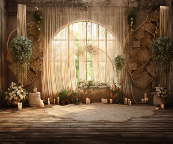 Rustic Boho Den Theme Backdrop for Maternity/Fashion