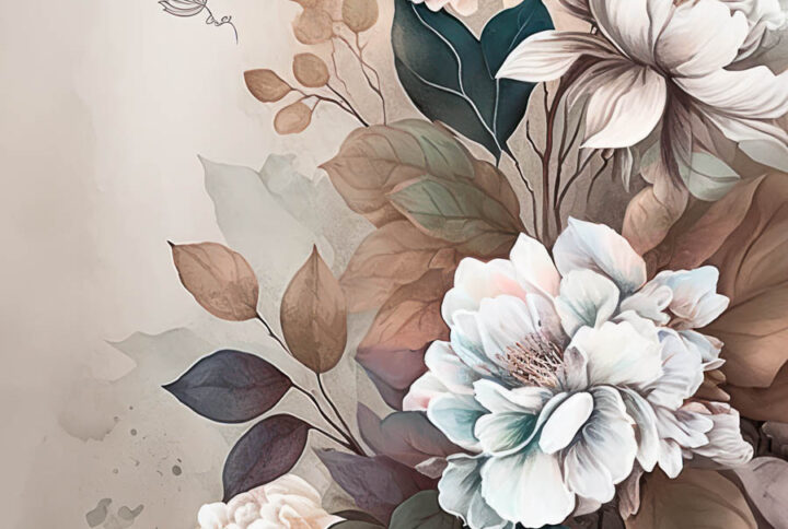 Paint Stroke Floral Backdrop