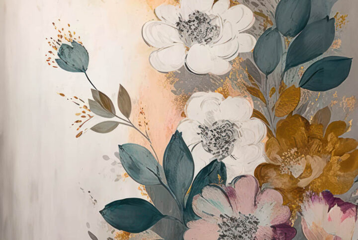 Paint Stroke Floral Backdrop