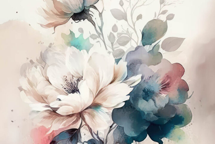 Paint Stroke Floral Backdrop