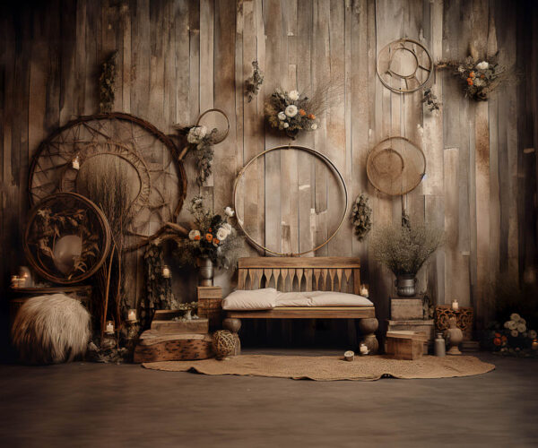 Rustic Boho Den Theme Backdrop for Maternity/Fashion