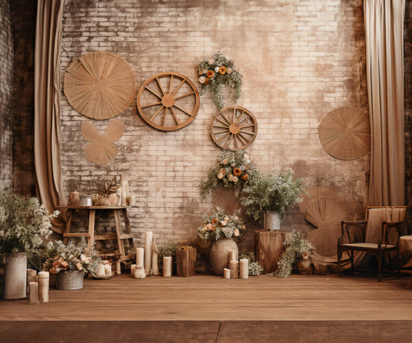 Rustic Boho Den Theme Backdrop for Maternity/Fashion