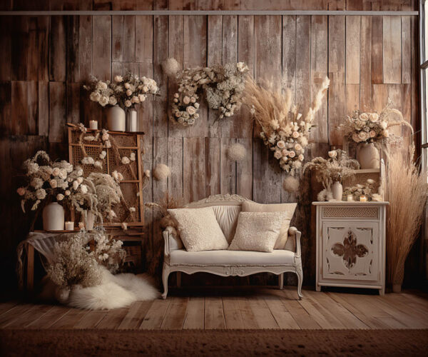 Rustic Boho Den Theme Backdrop for Maternity/Fashion