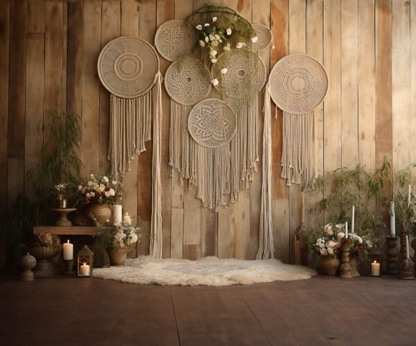 Rustic Boho Den Theme Backdrop for Maternity/Fashion