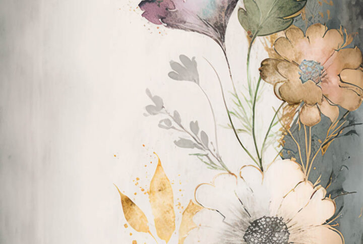 Paint Stroke Floral Backdrop