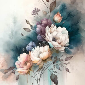 Paint Stroke Floral Backdrop