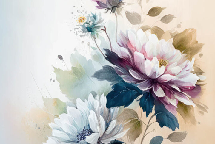 Paint Stroke Floral Backdrop