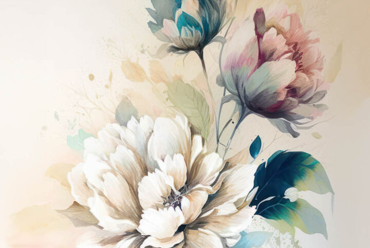 Paint Stroke Floral Backdrop