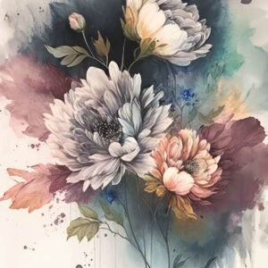 Paint Stroke Floral Backdrop