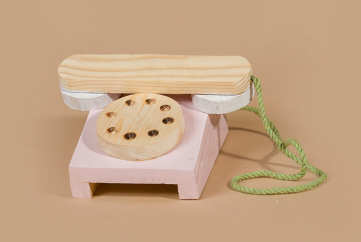 Wooden Telephone prop for baby photography